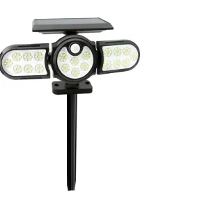 140 Cob Outdoor Solar Lights Three Head Lighting Lawn Ground Lamp Pir Motion