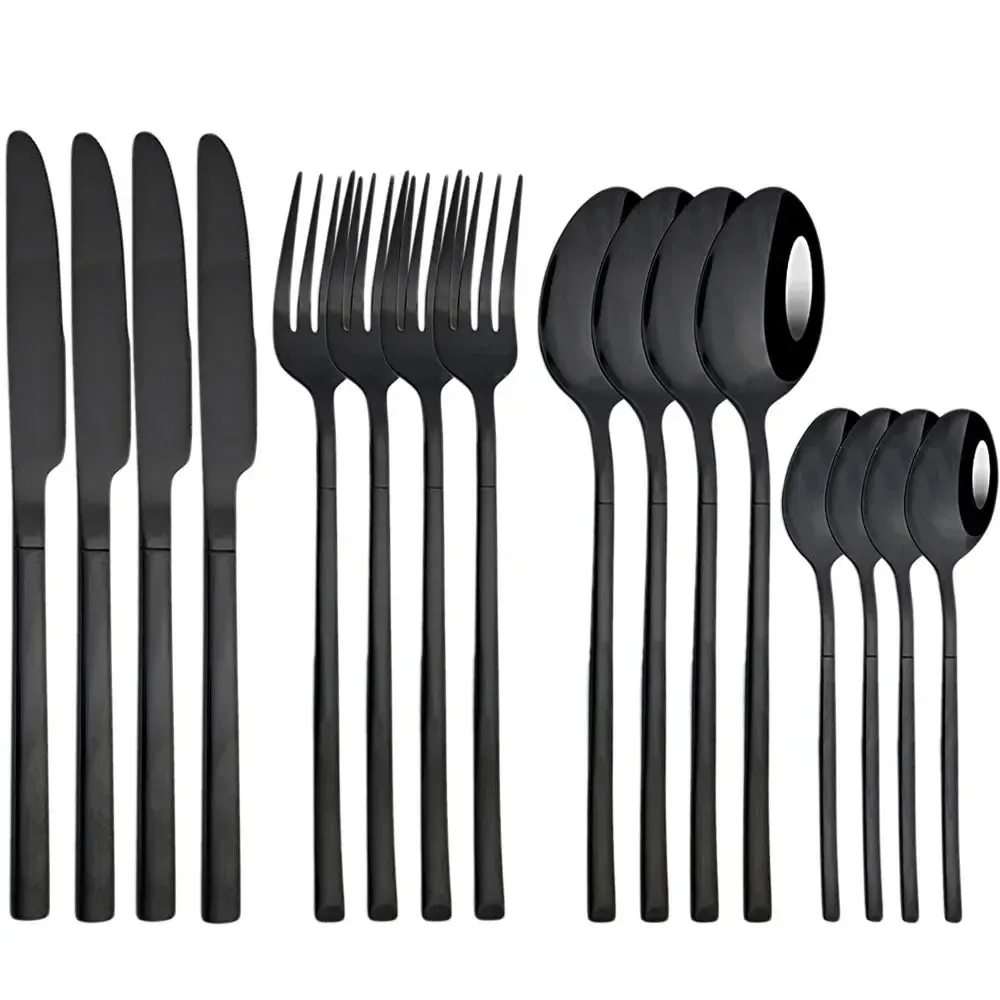 16 Piece Stainless Steel Cutlery Set For Dinnerware And Kitchen Use
