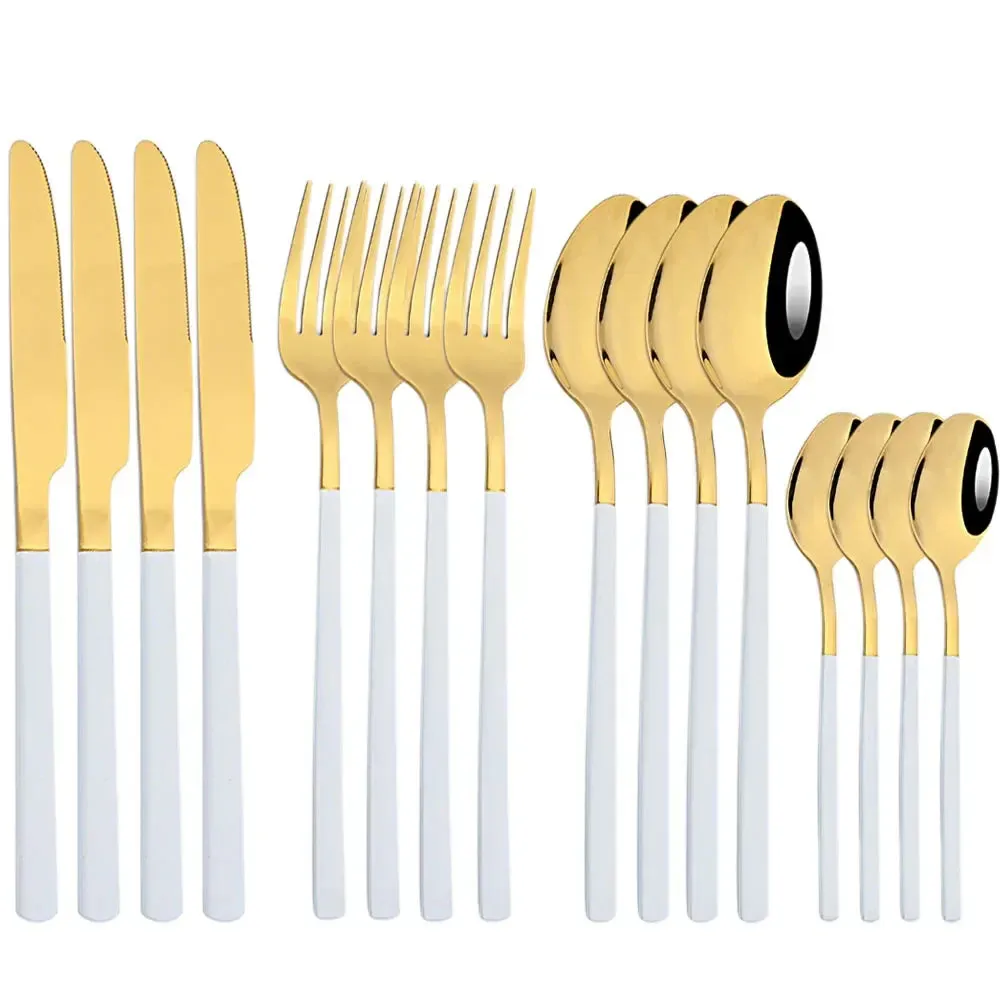 16 Piece Stainless Steel Cutlery Set For Dinnerware And Kitchen Use