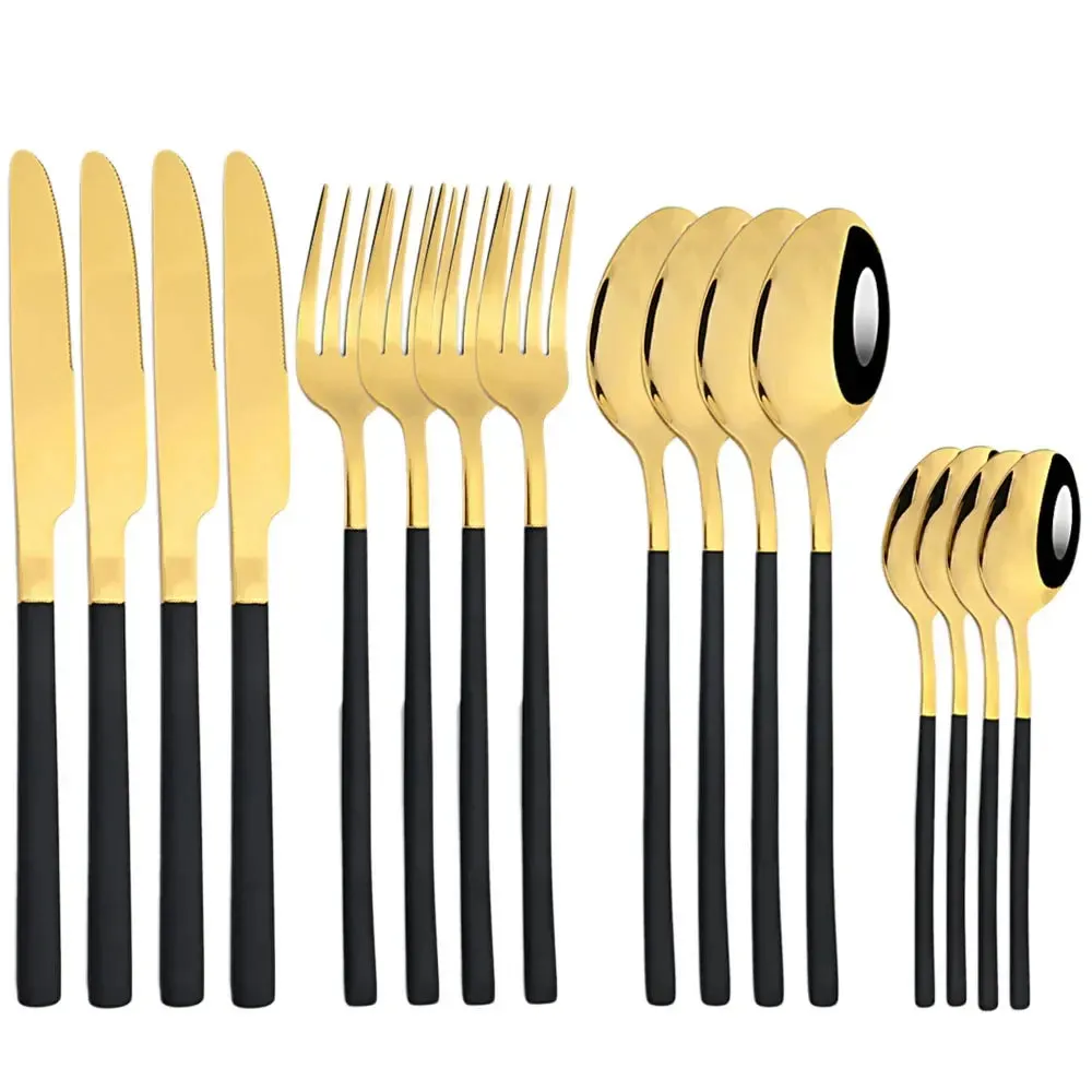 16 Piece Stainless Steel Cutlery Set For Dinnerware And Kitchen Use
