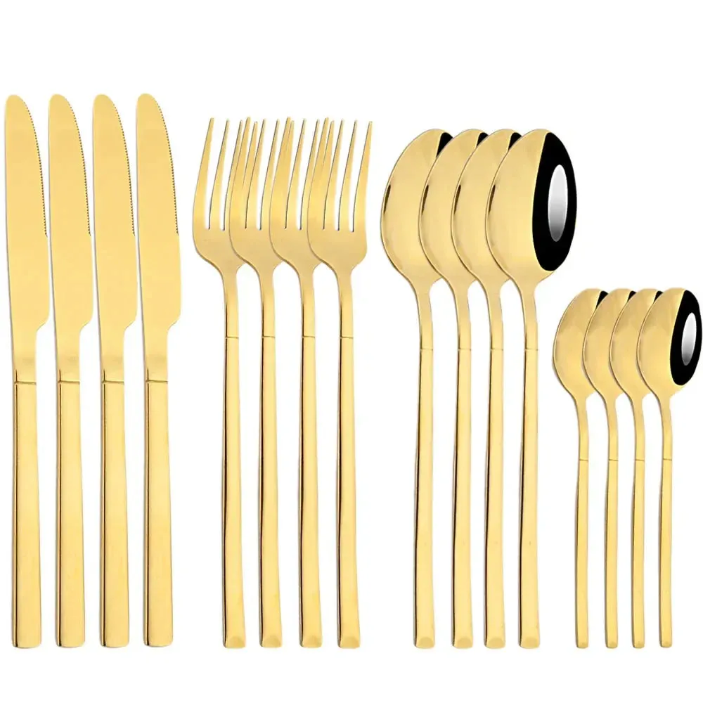 16 Piece Stainless Steel Cutlery Set For Dinnerware And Kitchen Use