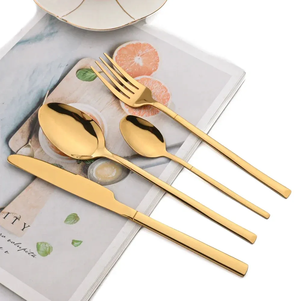 16 Piece Stainless Steel Cutlery Set For Dinnerware And Kitchen Use