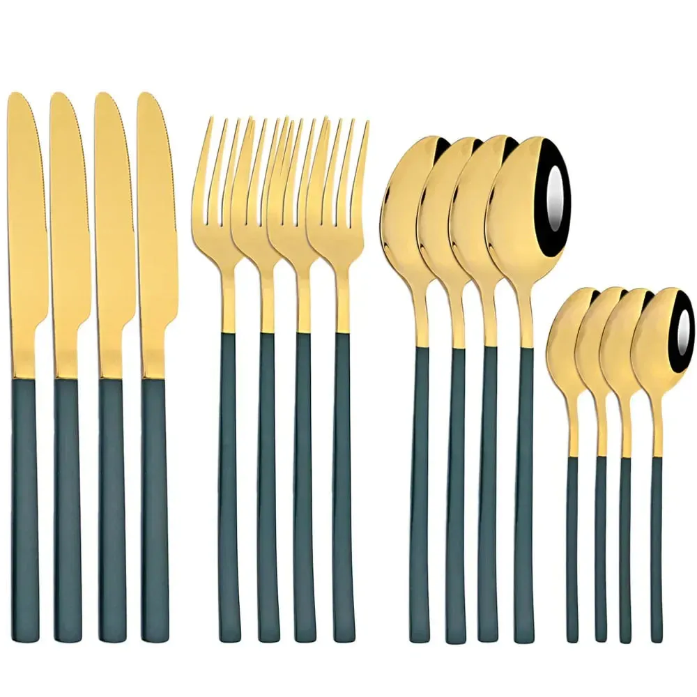 16 Piece Stainless Steel Cutlery Set For Dinnerware And Kitchen Use