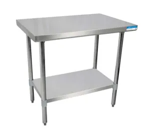 18" X 48" Stainless Steel Top Work Table w/ Stainless  Steel Legs and Shelf