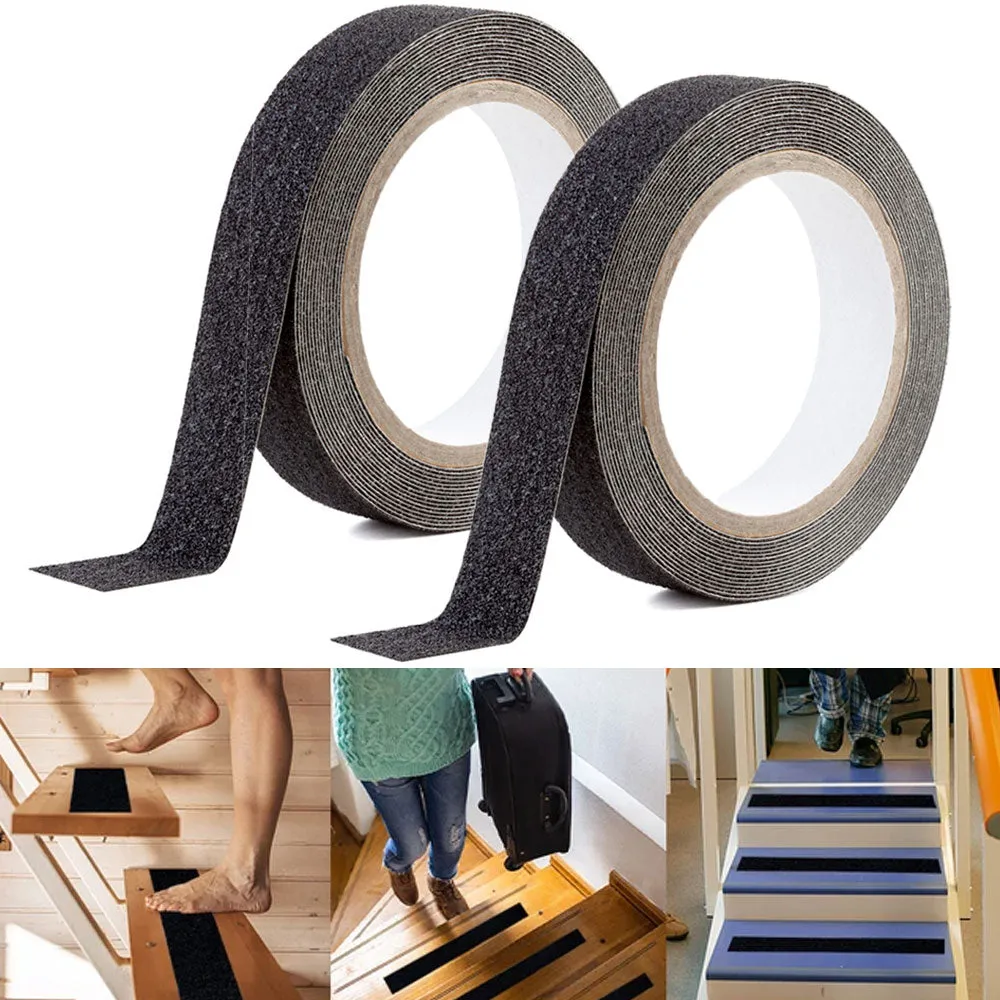 2 Rolls High Traction Anti Slip Tape Non Skid Adhesive 196.9"L Abrasive Grip