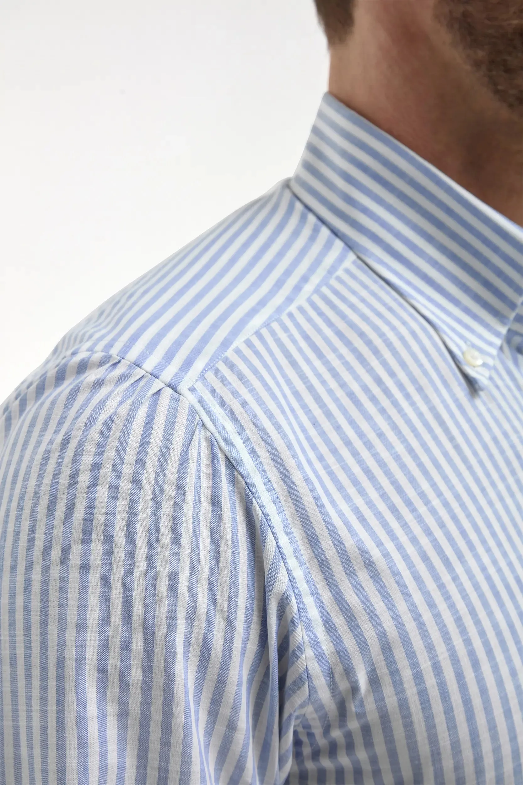 Button down light blue striped shirt Sartoriale collection- Made In Italy