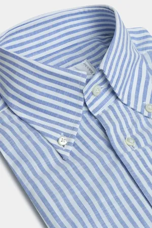 Button down light blue striped shirt Sartoriale collection- Made In Italy