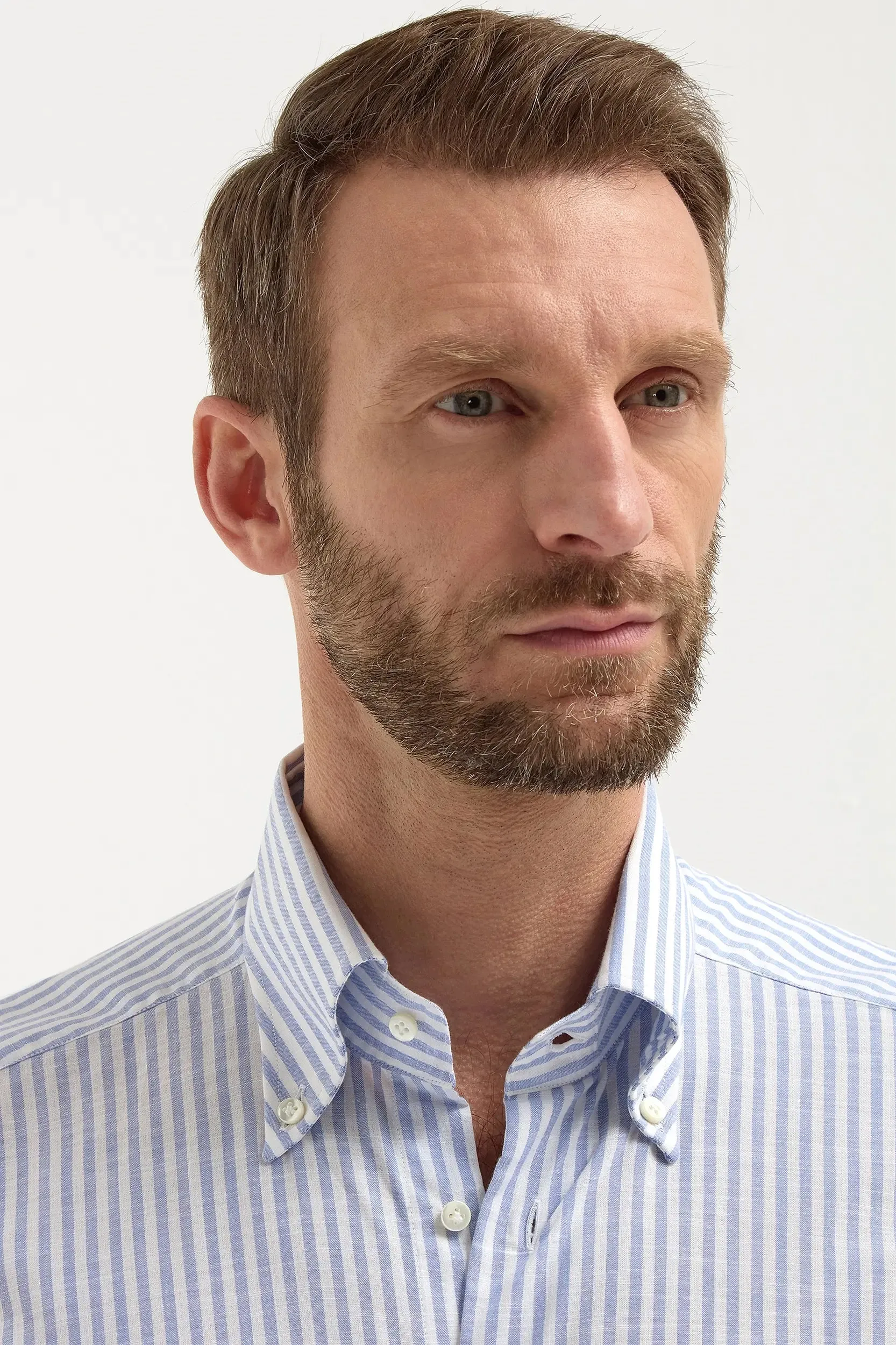 Button down light blue striped shirt Sartoriale collection- Made In Italy