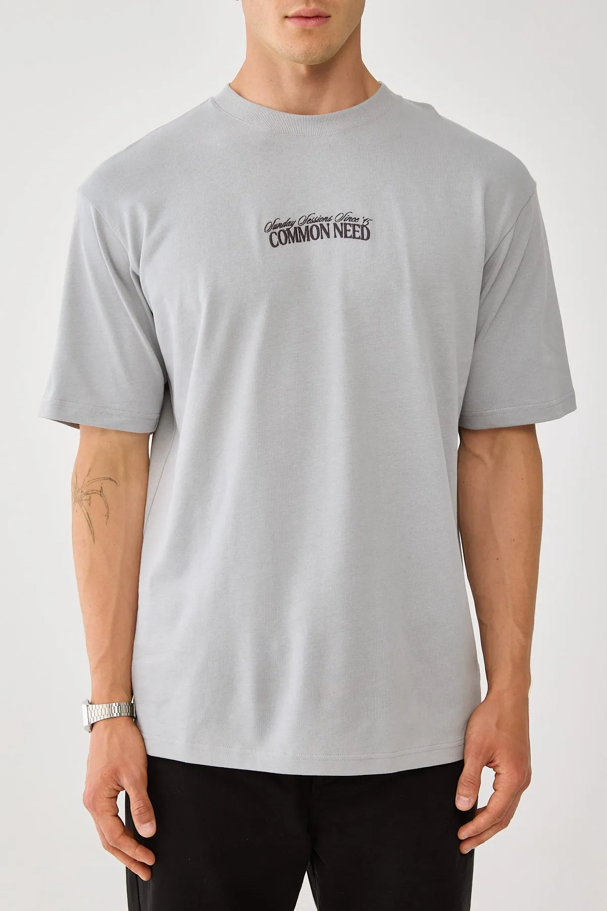 Common Need Invincible Heavyweight Boxy Tee Ice Grey