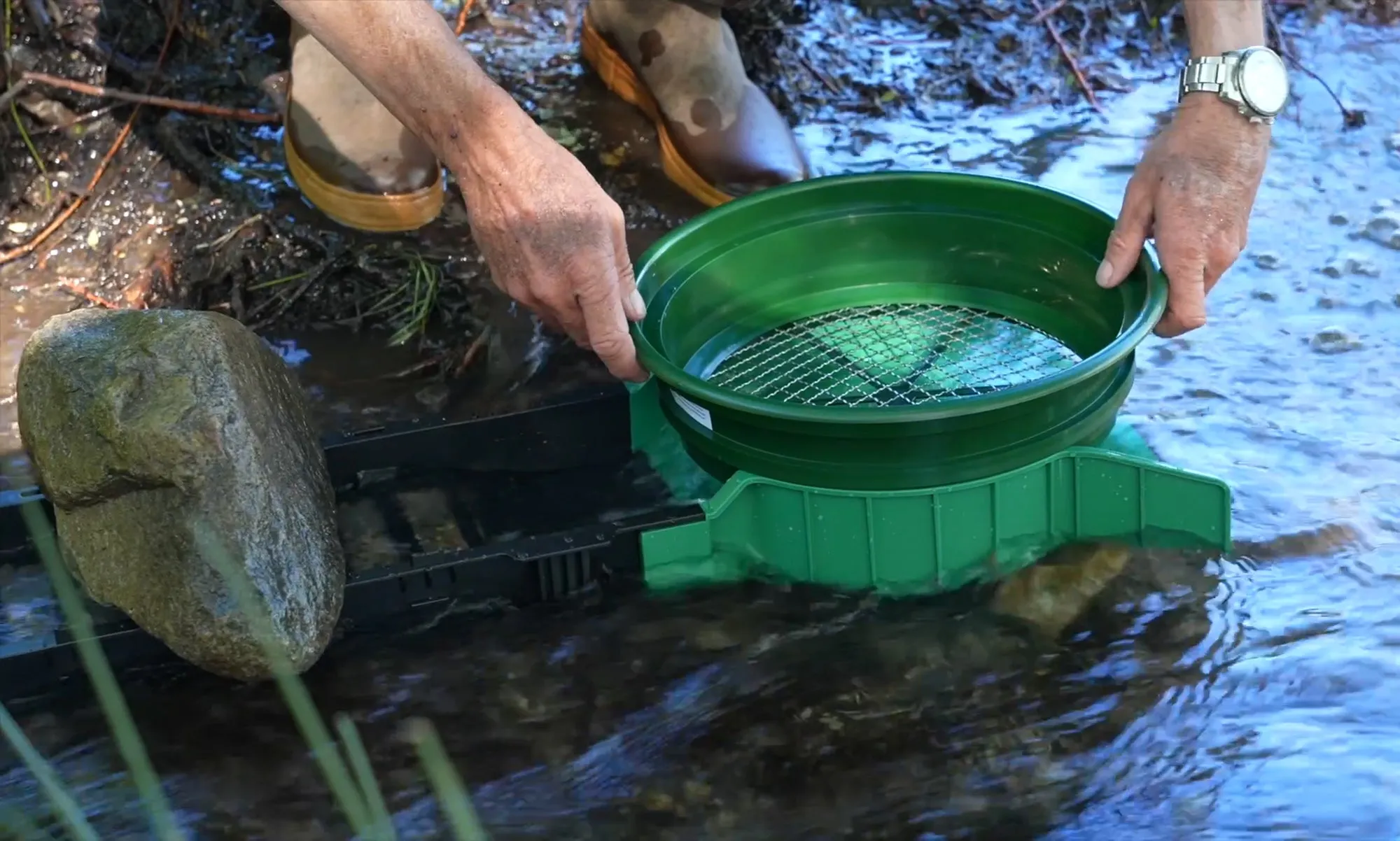 Complete Sluice Fox Gold Mining Kit with Sluice Box and Bucket Classifier | Portable Sluice Box Breaks Down into 24-Inch Sections for Easy Transport