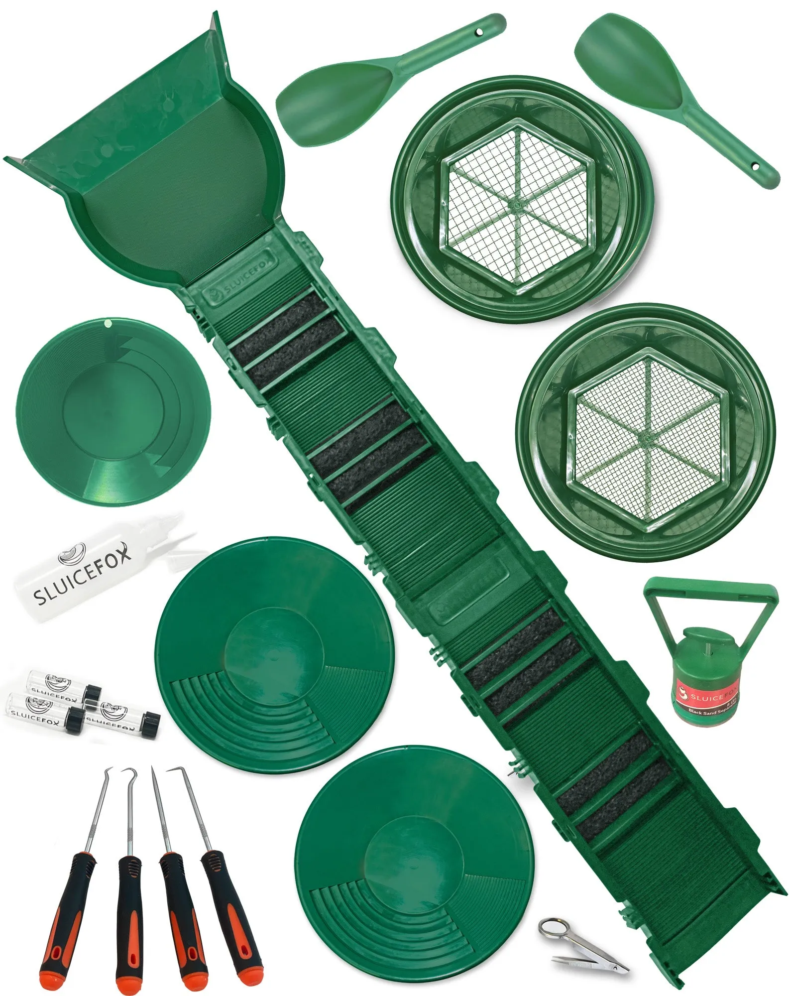 Complete Sluice Fox Gold Mining Kit with Sluice Box and Bucket Classifier | Portable Sluice Box Breaks Down into 24-Inch Sections for Easy Transport