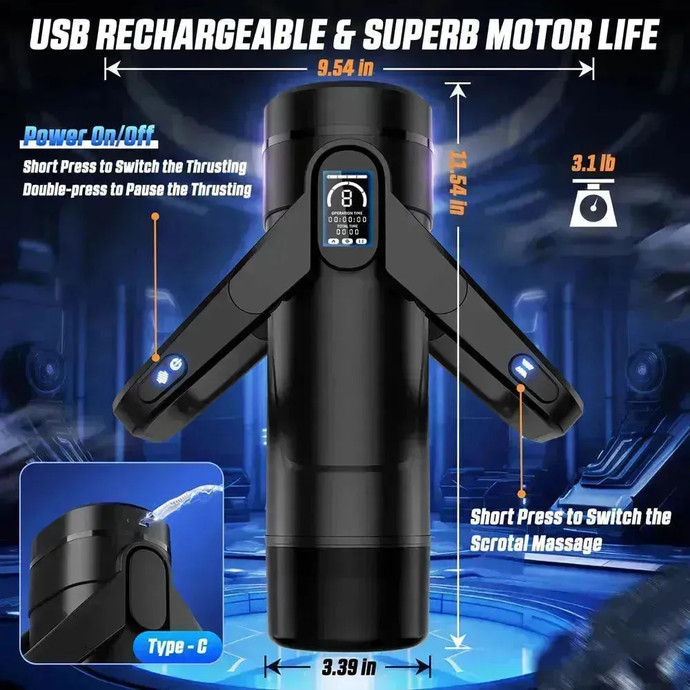 CyberSkin The Wing -  USB Rechargeable Thrusting & Massaging Auto Masturbator with Heater