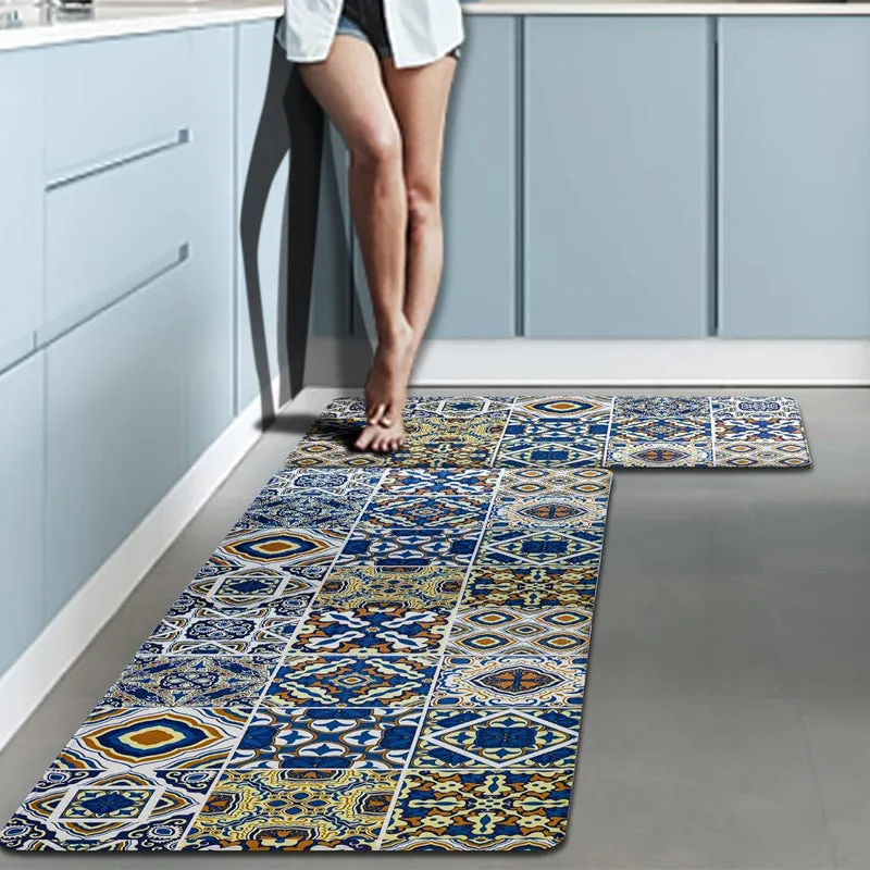 Easy-to-clean Non-skid Natural Rubber Kitchen Rug Anti-slip Washable Floor Mat