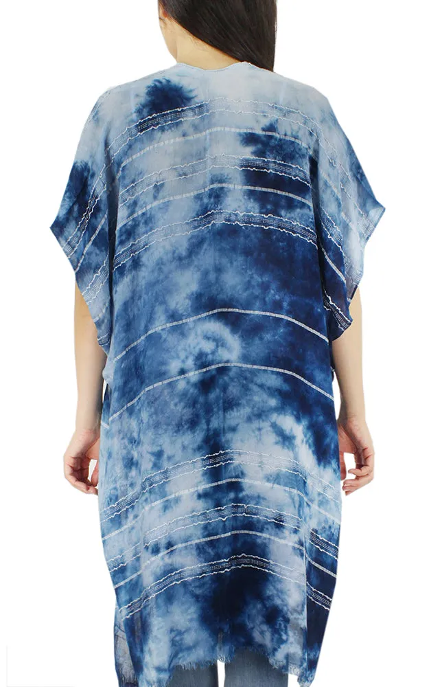 EAV9610 Tie-Dye Print Design Kimono
