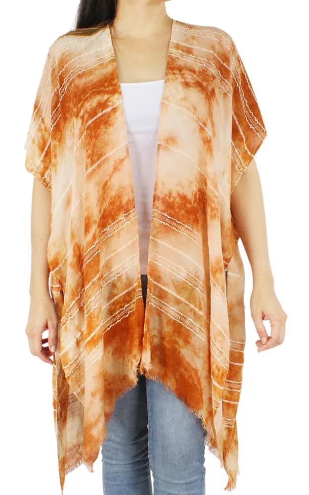 EAV9610 Tie-Dye Print Design Kimono