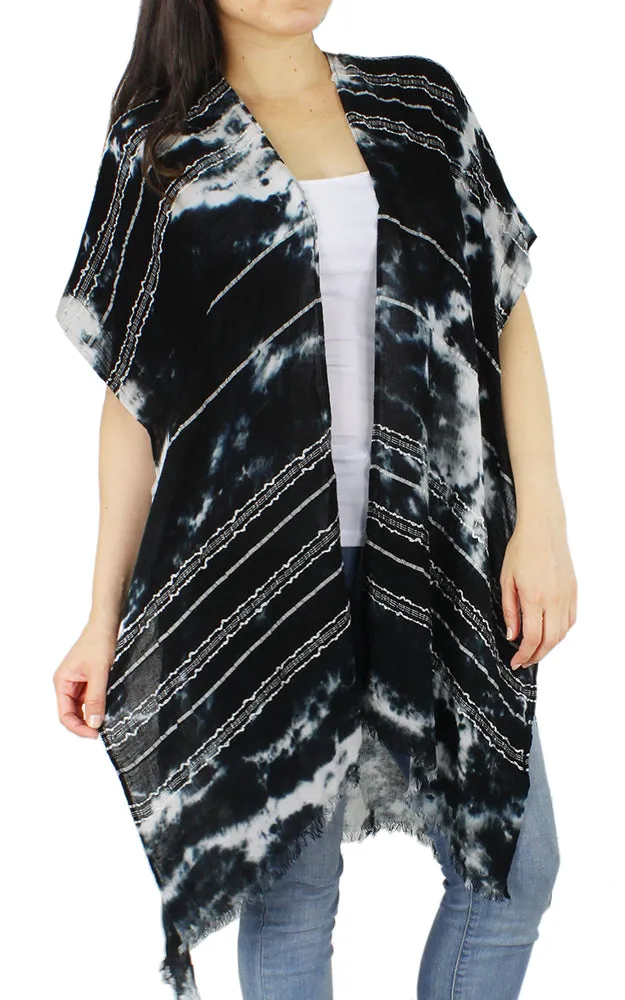 EAV9610 Tie-Dye Print Design Kimono