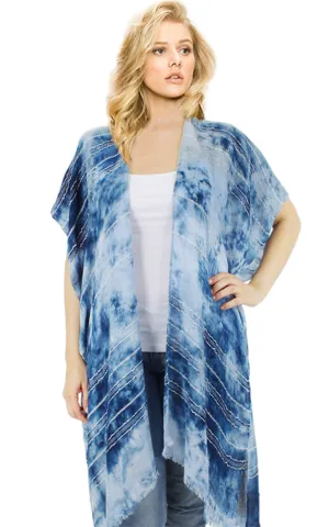 EAV9610 Tie-Dye Print Design Kimono