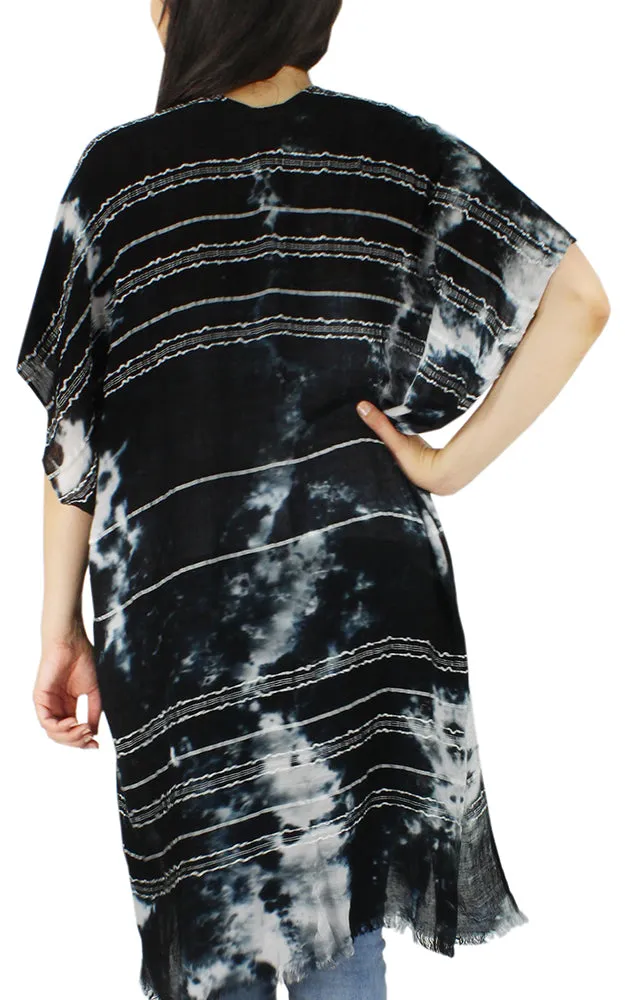 EAV9610 Tie-Dye Print Design Kimono
