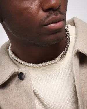 Infra Cuban Split Pearl Chain Stainless Steel