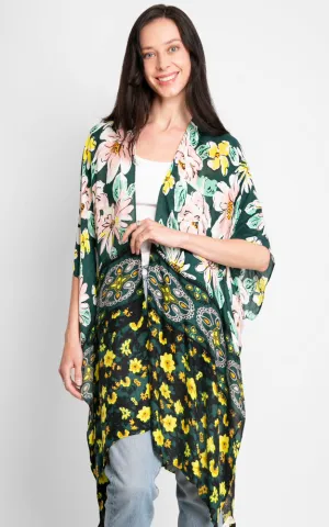 JP2157 Floral Pattern Cover Up Kimono