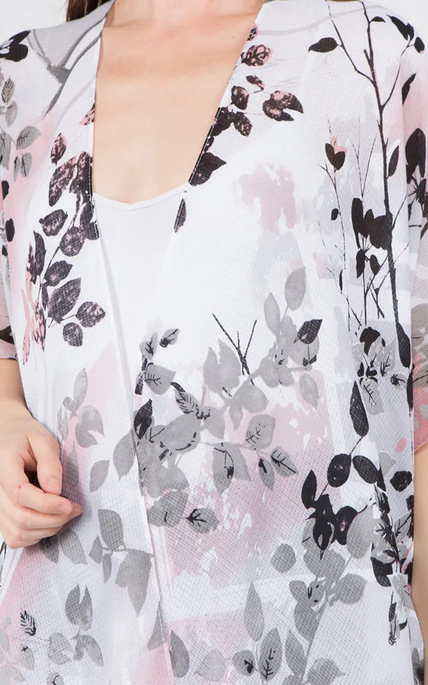 KP1C28 Floral Bottom Border Design Kimono