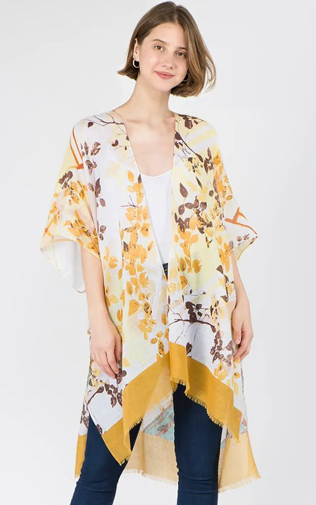 KP1C28 Floral Bottom Border Design Kimono