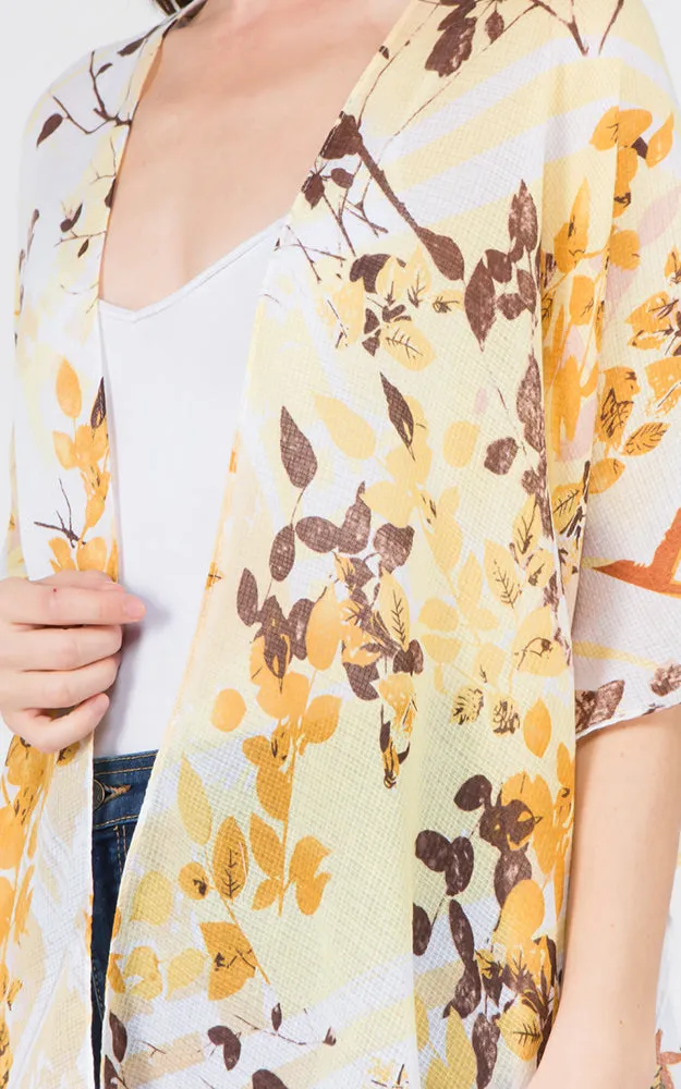 KP1C28 Floral Bottom Border Design Kimono