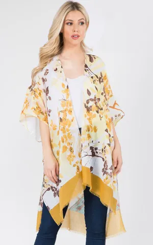 KP1C28 Floral Bottom Border Design Kimono