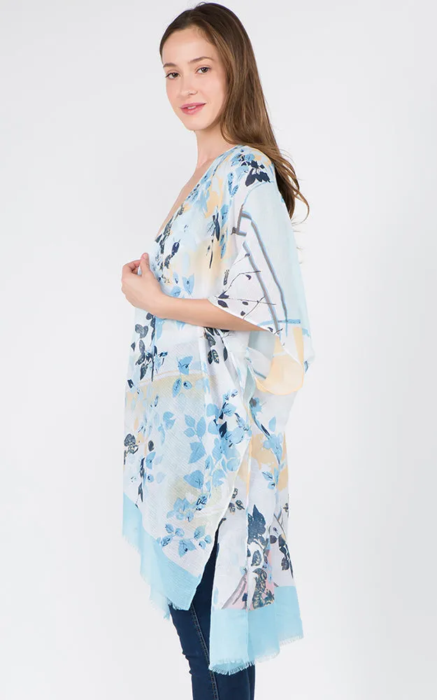 KP1C28 Floral Bottom Border Design Kimono