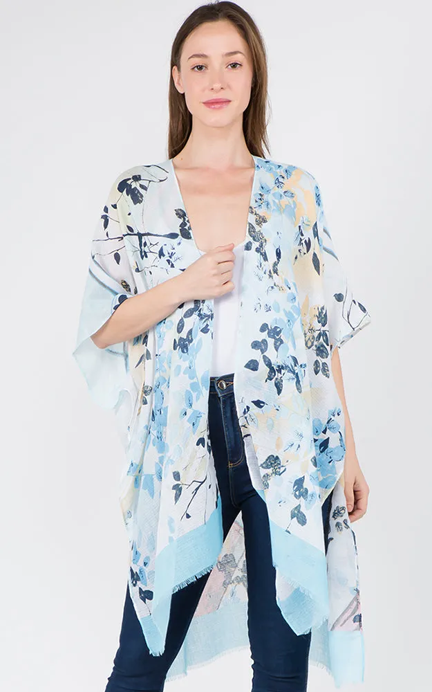 KP1C28 Floral Bottom Border Design Kimono