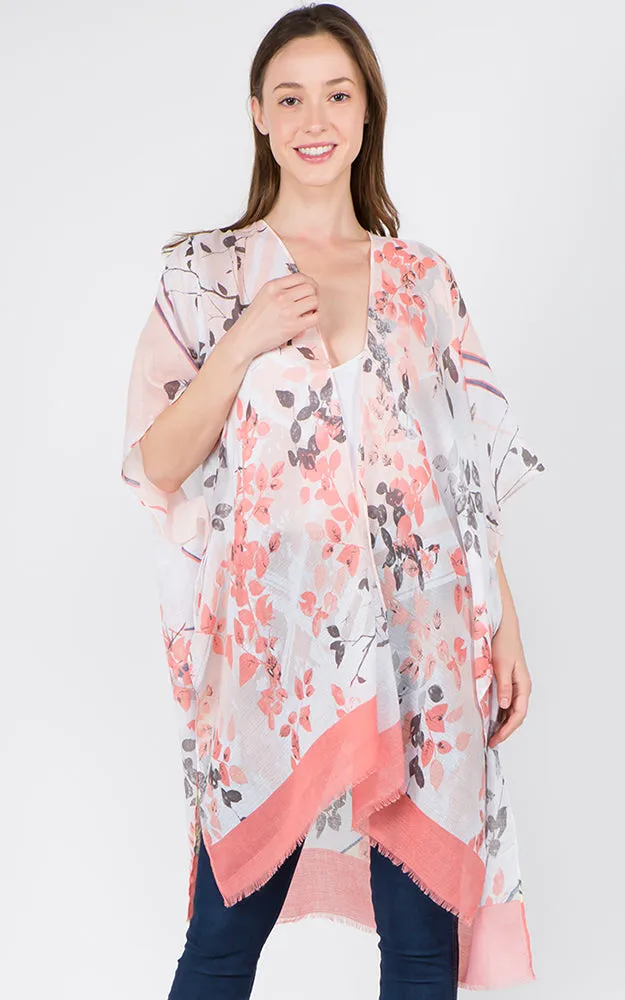 KP1C28 Floral Bottom Border Design Kimono