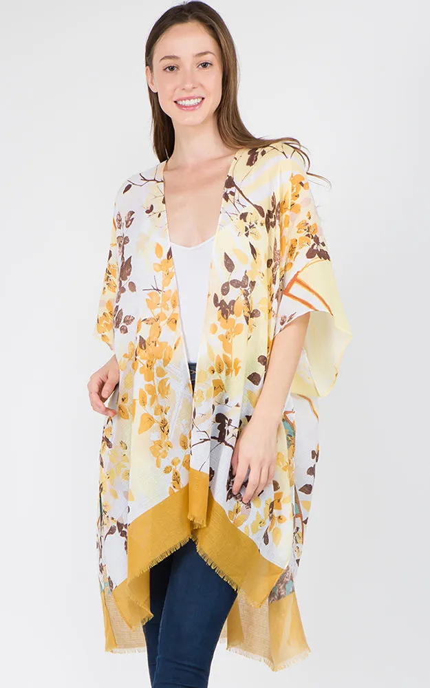 KP1C28 Floral Bottom Border Design Kimono