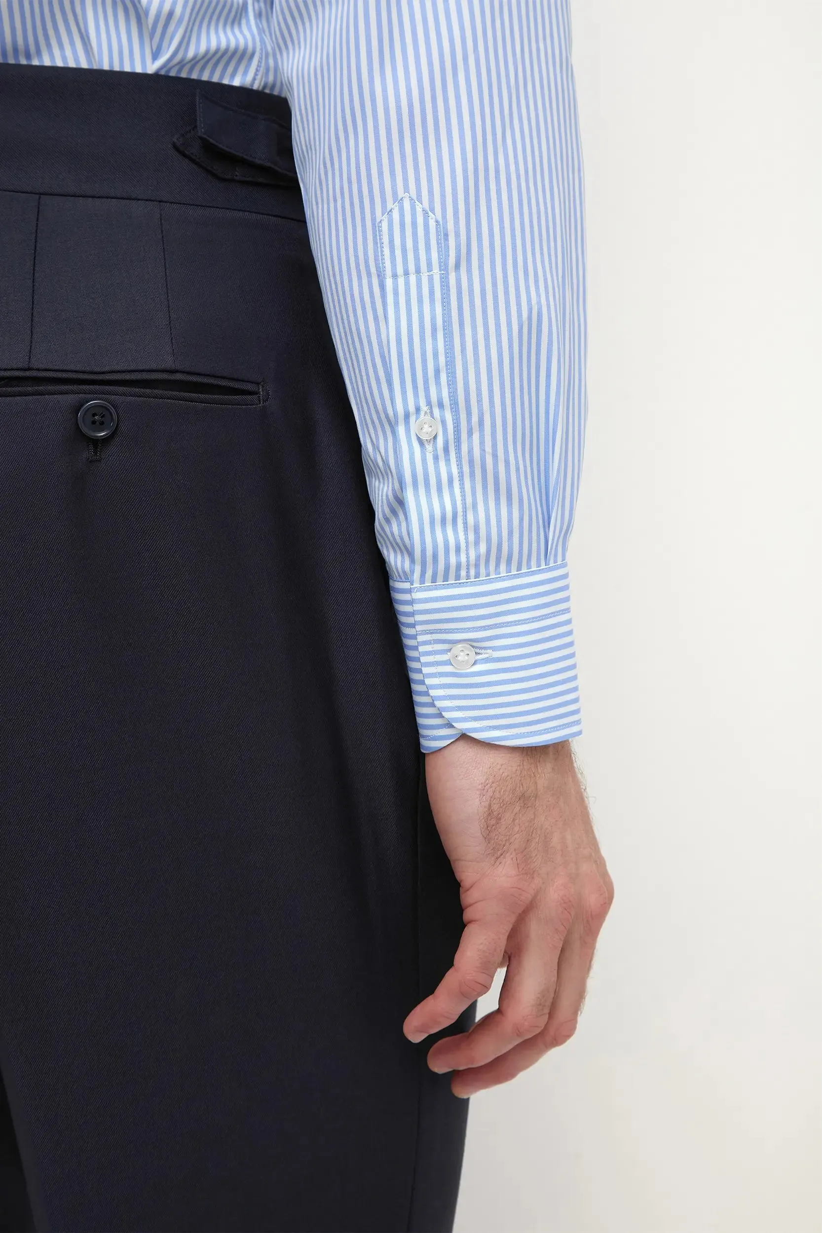 Light Blue Striped Shirt - Made in Italy