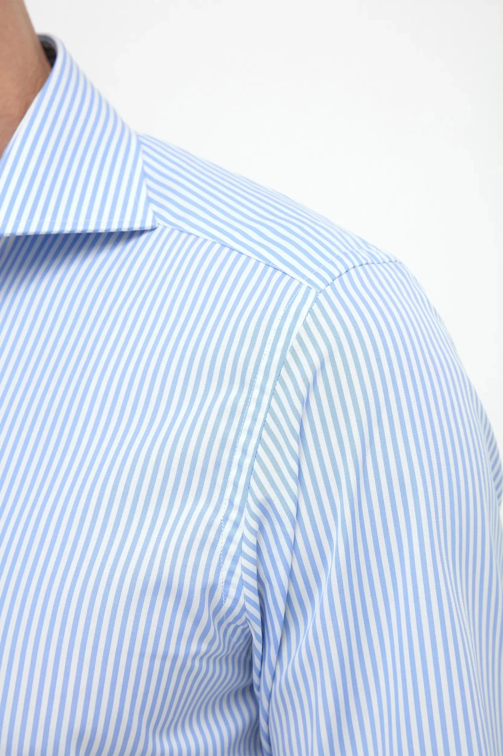 Light Blue Striped Shirt - Made in Italy