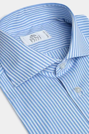 Light Blue Striped Shirt - Made in Italy