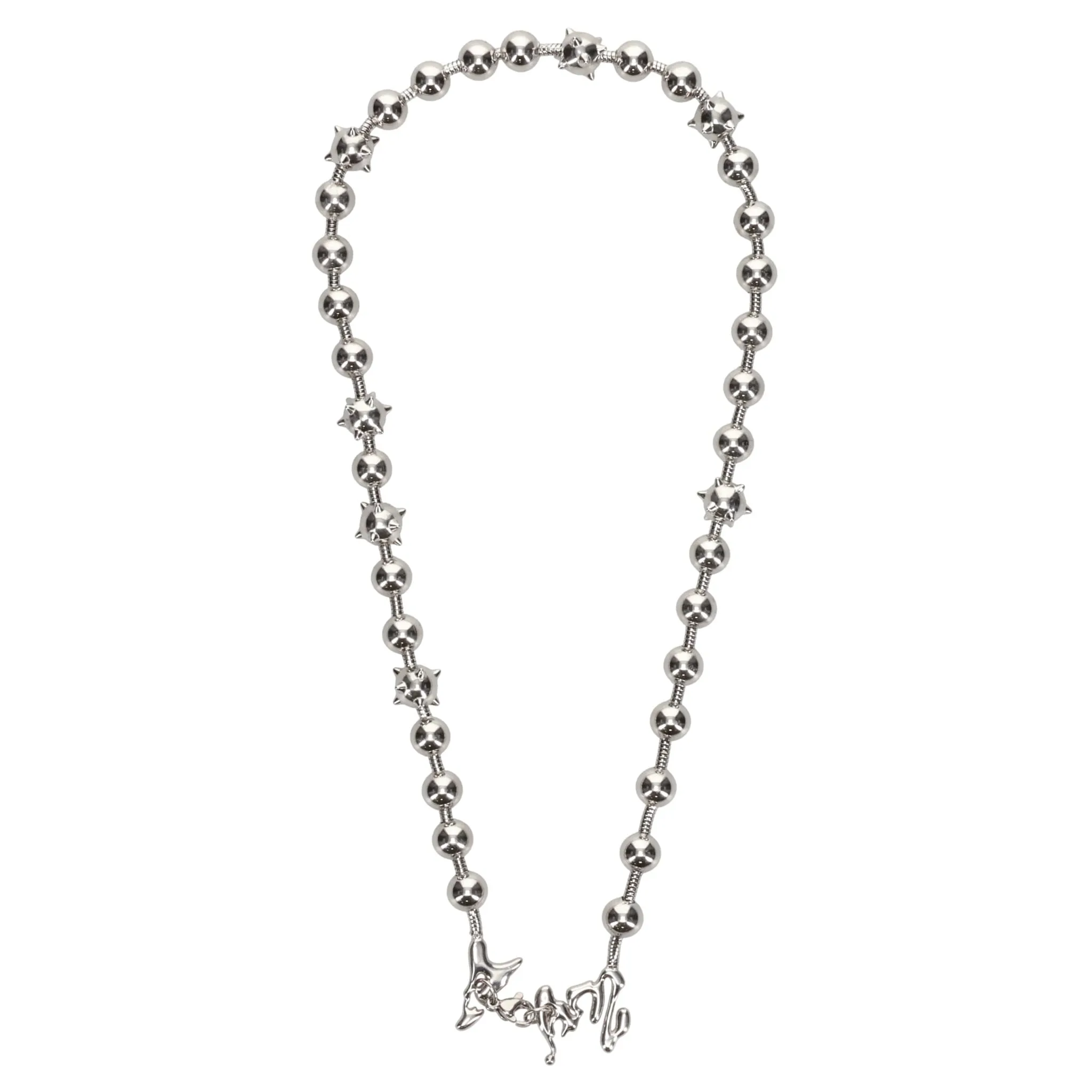 LUNACY CELESTIAL ORBS BALL AND CHAIN NECKLACE / STAINLESS STEEL