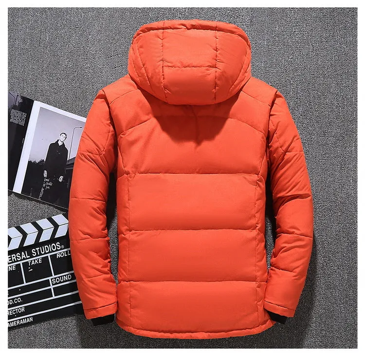Mens White Duck Down Parka Winter Warm Jacket
