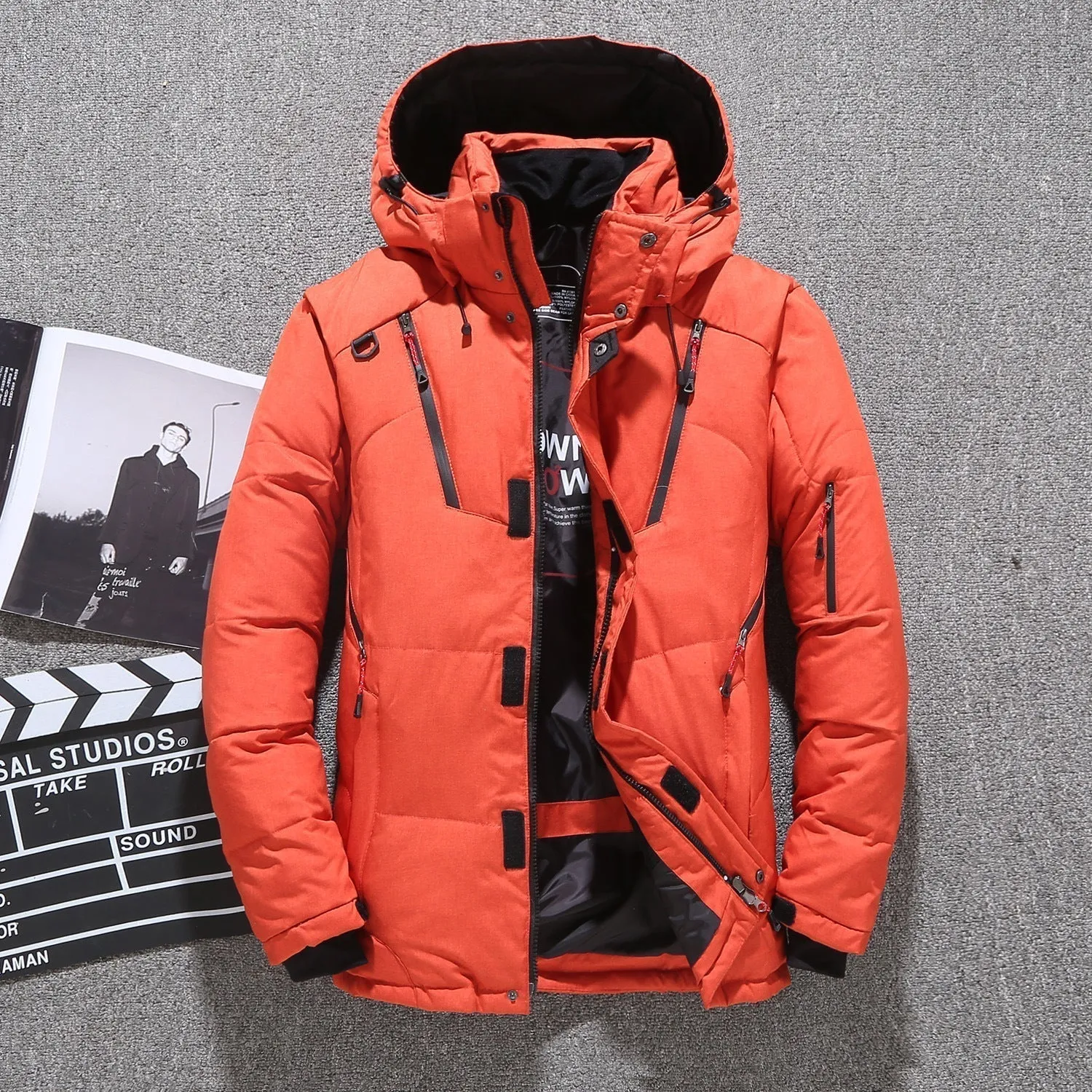 Mens White Duck Down Parka Winter Warm Jacket