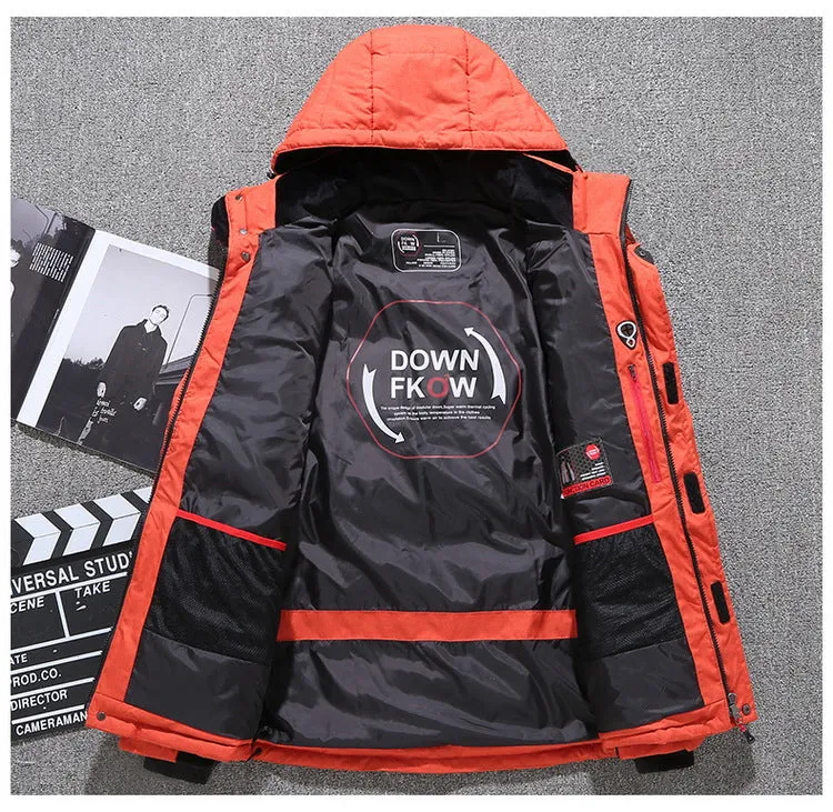 Mens White Duck Down Parka Winter Warm Jacket