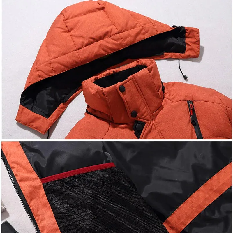 Mens White Duck Down Parka Winter Warm Jacket