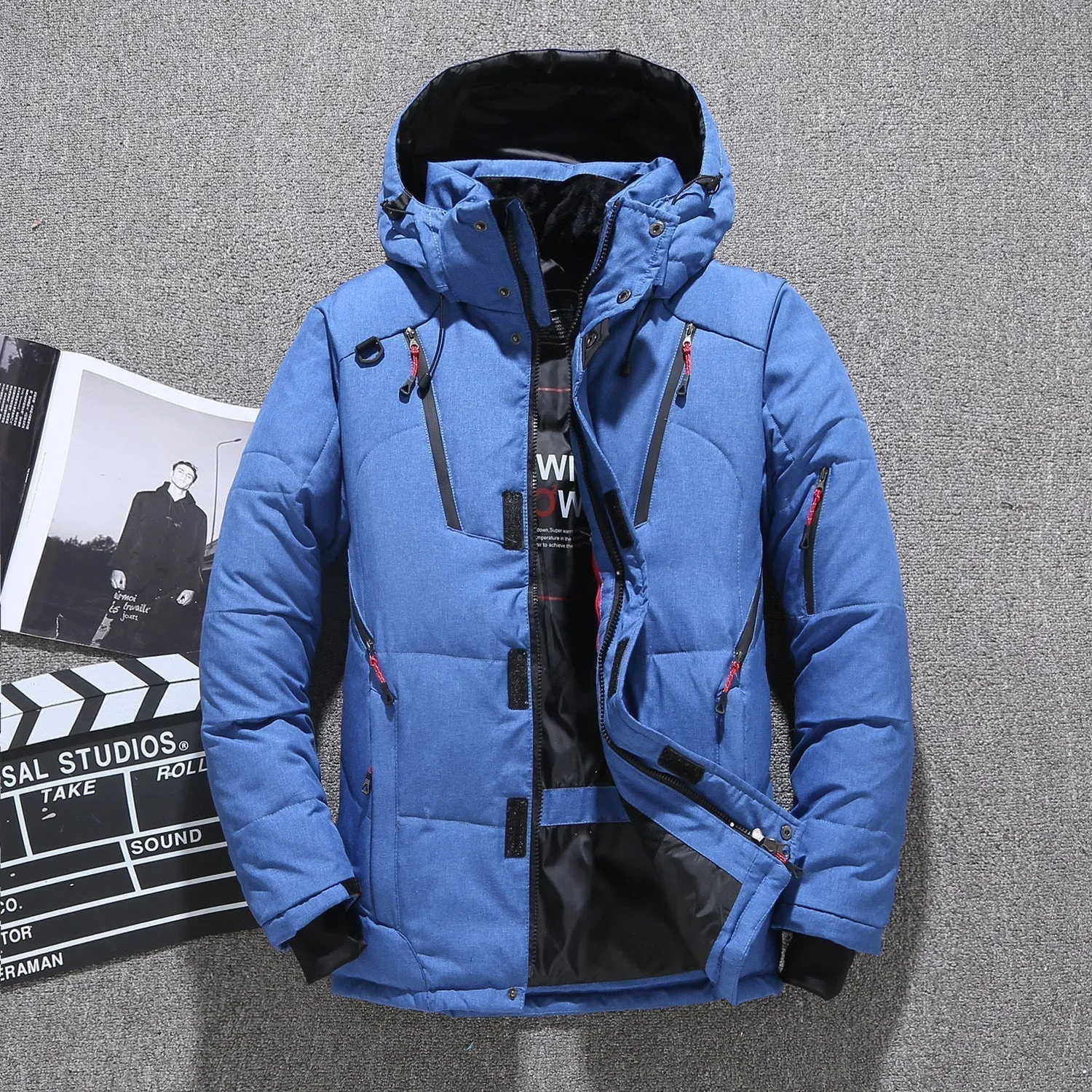 Mens White Duck Down Parka Winter Warm Jacket