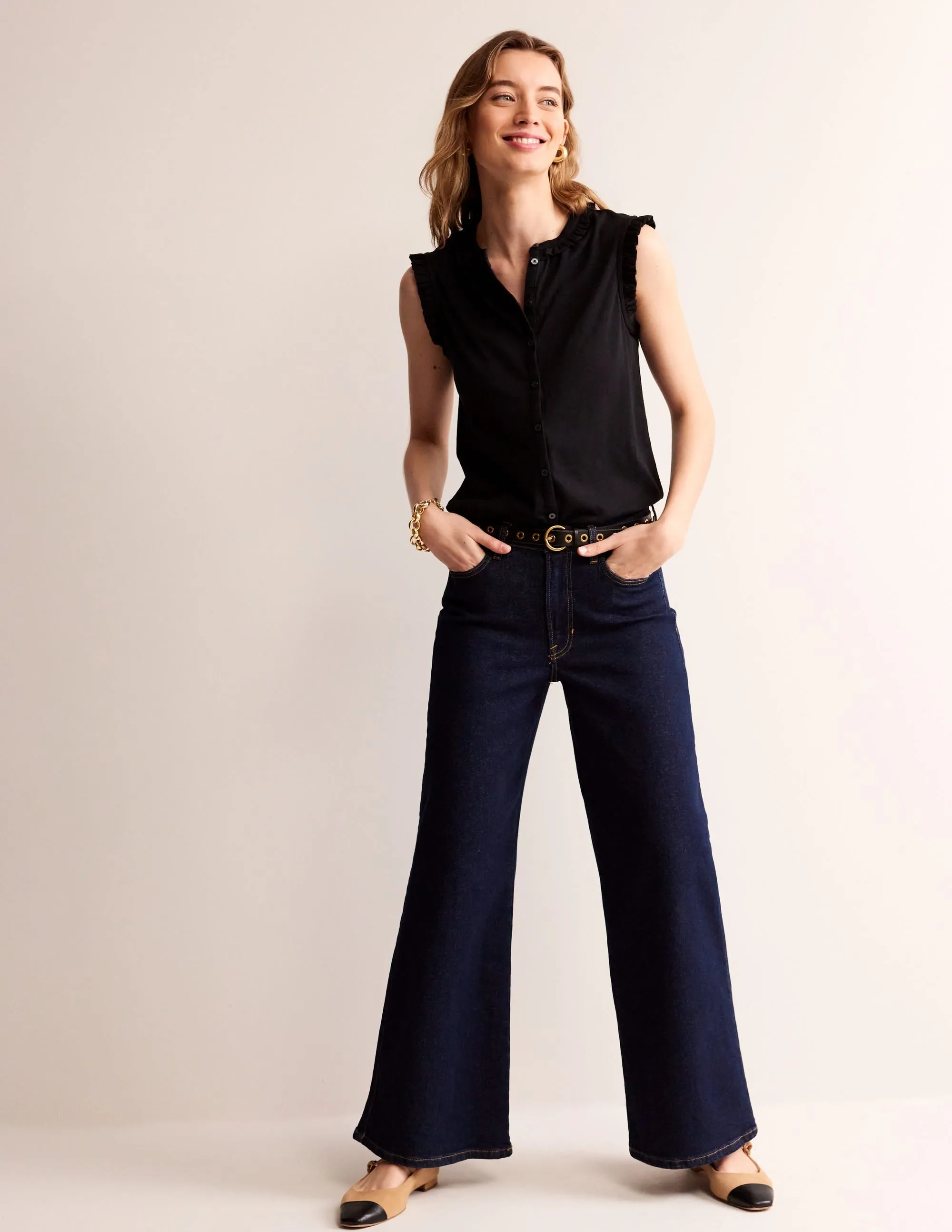 Olive Sleeveless Shirt-Black