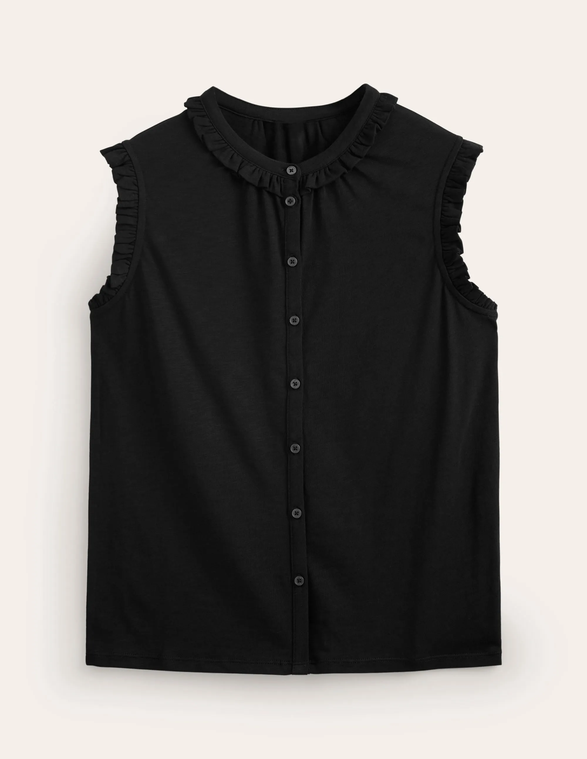 Olive Sleeveless Shirt-Black