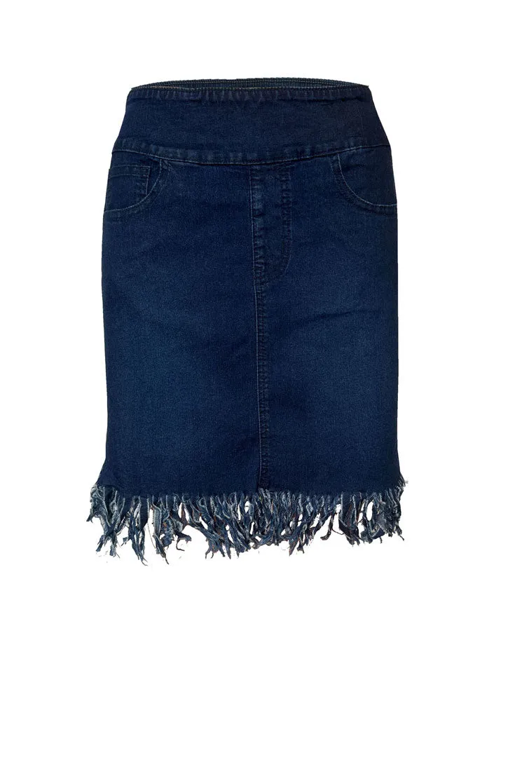 Pull On Fringe Skirt - Helen