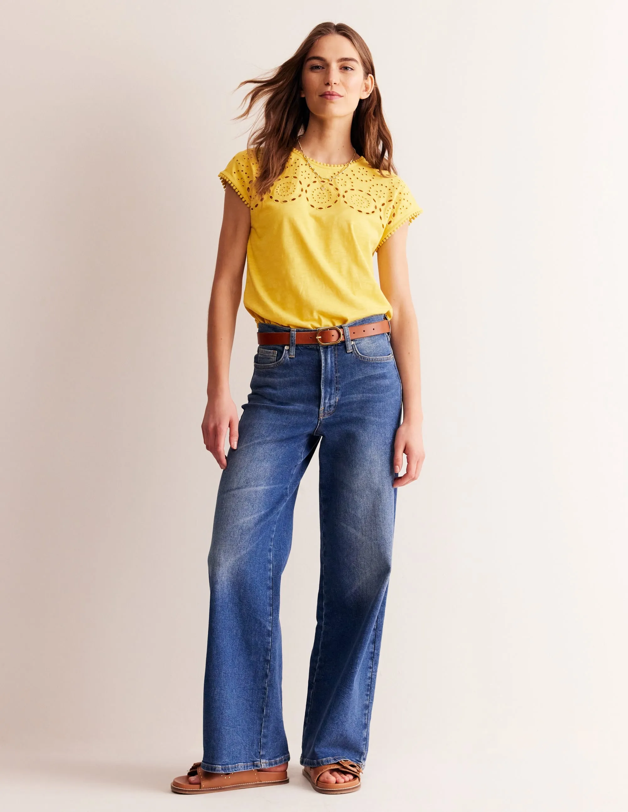 Sasha Broderie T-Shirt-Ceylon Yellow
