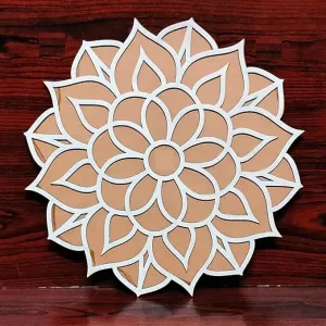 SHILP HANDICRAFTPortable Rangoli (12 inches) Stencil for Decor DIY Craft Reusable Templates for Floor Table Just Fill with Rangoli Atta or Grains for Navratri Pongal Pooja Mandir Rangoli Mats for Decoration